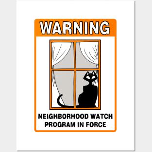 Neighborhood Watch Cat mid century cute Posters and Art